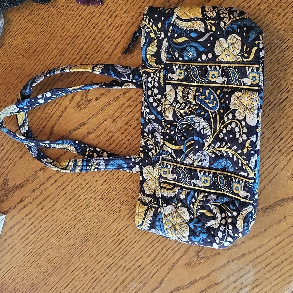 Vera Bradley Retired Ellie Navy and Yellow floral pattern with Elephants